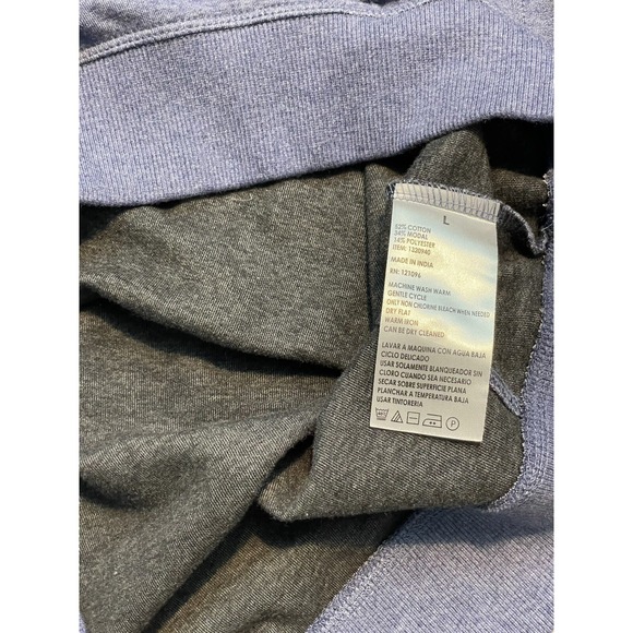 Men's 1/4 Zip Pullover Shirt Size L Mock Neck Long Sleeve Blue SUPER SOFT COMFY - Picture 13 of 16